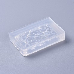 ペンダント食品グレードのシリコンモールド  レジン型  UVレジン用  エポキシ樹脂ジュエリー作り  ホワイト  50x33x10mm  穴：1.5mm  内径：42x24mm&nbsp;LS-DIY-L026-026