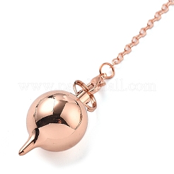 Brass Dowsing Pendulum Big Pointed Round Pendants&nbsp;KK-H491-03RG