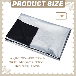 Puイミテーションレザー生地  DIYクラフト製作用品  銀  1000x1450x0.5mm&nbsp;DIY-WH0622-233B