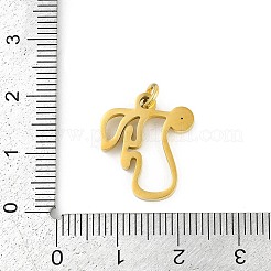 304ステンレスペンダント  キュービックジルコニア付き  丸カン付き文字チャーム  18KGP本金メッキ  文字F  18x16x2mm  穴：3mm&nbsp;LS-STAS-R137-01G-F