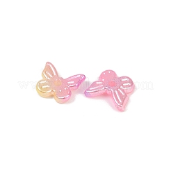 ABSプラスチックパール調ビーズ  蝶  ツートン  ミックスカラー  10x11x3mm  穴：1.6mm  約3333個/500g&nbsp;KY-P021-04A