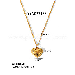 Hollow Heart 304 Stainless Steel Stud Earrings & Pendant Necklaces Sets for Women&nbsp;FA1341-1