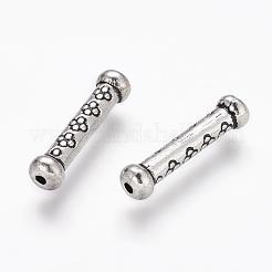 チベット風合金ビーズ  カドミウムフリー＆ニッケルフリー＆鉛フリー  チューブ  アンティークシルバー  22x5.5mm  穴：1.5mm&nbsp;LF10957Y-NF