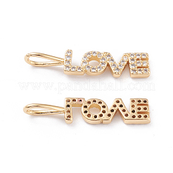 Brass Micro Pave Clear Cubic Zirconia Pendants&nbsp;ZIRC-L093-76G