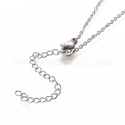 304ステンレススチールジュエリーセット  アズキチェーンペンダントネックレスとスタッドピアス  アクリル模造パールビーズ付き  カニカンとピアスキャッチ  ラウンド  ミックスカラー  17.71インチ（45cm）  8mm  ピン：0.7mm&nbsp;SJEW-I203-09