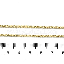 真鍮製のロープチェーンネックレス  長持ちメッキ  ラックめっき  鉛フリー＆カドミウムフリー  18KGP本金メッキ  17.72インチ（45cm）&nbsp;NJEW-A042-04G