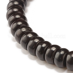 Black Coconut Shell Beads Stretch Bracelet&nbsp;BJEW-JB07353