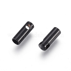 304ステンレススチールコードエンド  イオンプレーティング（ip）  エンドキャップ  コラム  電気泳動黒  7.5x2.6mm  穴：1.2mm  内径：2mm&nbsp;STAS-F232-01C-B