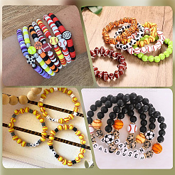 DIYジュエリー作成キット  ポリマークレイ、アクリル、プラスチックビーズを含む  混合図形  ミックスカラー  6~11.5x0.5~10.5mm  穴：1.5~3.8mm&nbsp;DIY-BM0002-23