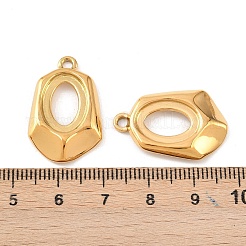 304ステンレスペンダント  楕円形のチャーム  イオンプレーティング（ip）  18KGP本金メッキ  26x17x3mm  穴：2mm&nbsp;STAS-D390-47G