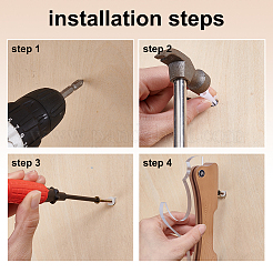 Wood & Acrylic Adjustable Wall-mounted Knife and Sword Holder&nbsp;OFST-WH0011-04B