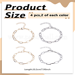 Alloy Paperclip Chain Bracelets for Women Men&nbsp;BJEW-LP0001-29