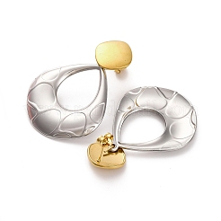 304 Stainless Steel Dangle Stud Earrings&nbsp;EJEW-K296-02GP-06