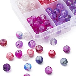 10 Style Spray Painted & Drawbench Transparent & Baking Paint Glass Beads&nbsp;GLAA-YW0001-26A