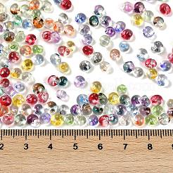 スプレーペイントフリンジガラスシードビーズ6/0個  ティアドロップ  ミックスカラー  5x4.5x4mm  穴：1mm  約100個/10g&nbsp;X1-SEED-H003-11H