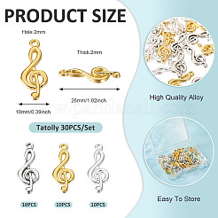 30Pcs 3 Colors Tibetan Style Treble Clef Pendants&nbsp;TIBEP-TA0001-42