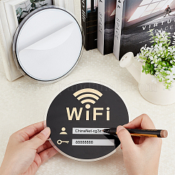 アクリルインジケーター  単語wifiで  ラウンド  ブラック  150x2.5mm&nbsp;LS-AJEW-WH0261-04