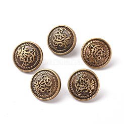 プラスチックシャンクボタン  フラットラウンド  アンティークブロンズ  17.5x9.5mm  穴：3mm&nbsp;BUTT-WH0014-13D-AB