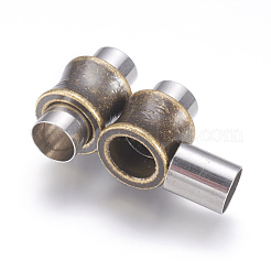 304ステンレススチール製マグネット留め具、接着端付き  コラム  ミックスカラー  16x10mm  穴：6mm&nbsp;STAS-F123-07