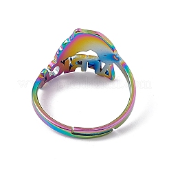 Ion Plating(IP) 201 Stainless Steel Africa Map Adjustable Ring for Women&nbsp;RJEW-C045-10M