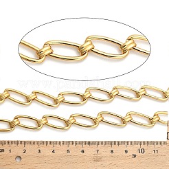 304ステンレススチール楕円リンクチェーン  イオンプレーティング（ip）  溶接されていない  スプールで  18KGP本金メッキ  21x8x2ミリ＆8.5x3.5x5mm&nbsp;CHS-G051-17G
