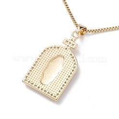 Clear Cubic Zirconia Religion Pendant Necklace&nbsp;NJEW-F307-01D
