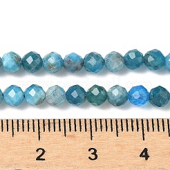 天然石アパタイトビーズ連売り  多面カット  ラウンド  4mm  穴：0.8mm  約93個/連  14.96''（38センチメートル）&nbsp;LS-G-N342-34-01
