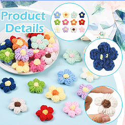48Pcs 12 Color Handmade Cotton Knitting Ornament Accessories&nbsp;DIY-SC0031-61
