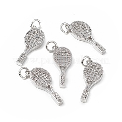 Brass Micro Pave Clear Cubic Zirconia Pendants&nbsp;KK-E068-VB142