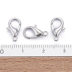 亜鉛合金カニカン  オウムトリガークラスプ  カドミウムフリー＆鉛フリー  プラチナ  12x6mm  穴：1.2mm&nbsp;X-E102