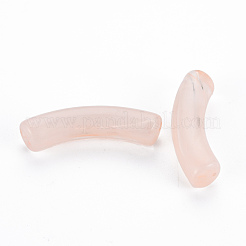 透明なアクリルビーズ  天然石風  カーブチューブ  ライトサーモン  33x8x10.5mm  穴：1.6mm  約300個/500g&nbsp;OACR-Q181-003D