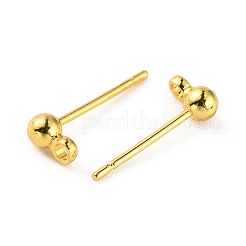 Brass Ball Stud Earring Post&nbsp;KK-WH0061-10G02