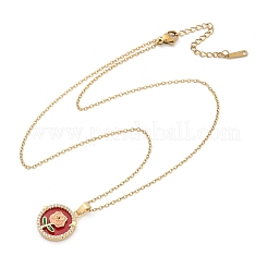 Brass Micro Pave Cubic Zirconia Pendant Neckalces for Women&nbsp;NJEW-C076-01A-G