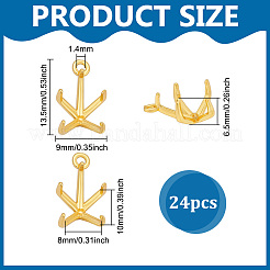 24Pcs Brass Charms Cabochon Settings&nbsp;KK-PH0014-17C