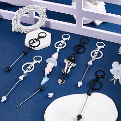 10Pcs 2 Colors Alloy Bar Beadable Keychain Clasps&nbsp;FIND-SC0017-19