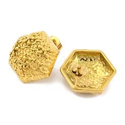 イオンプレーティング（IP）304ステンレススチールスタッドピアス  六角  18KGP本金メッキ  20x18.5mm&nbsp;EJEW-H013-03G