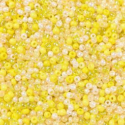不透明色光沢ガラスシードビーズ12/0個  丸い穴  ラウンド  きいろ  1.8~2x1.3~1.5mm  穴：0.7mm  約56250個/ポンド&nbsp;SEED-A030-09C