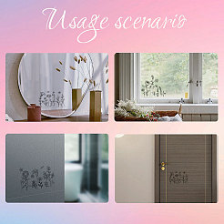防水反射プラスチックミラーステッカー  マスキングテープ付  花  130x150mm  3個/セット&nbsp;DIY-WH0668-002