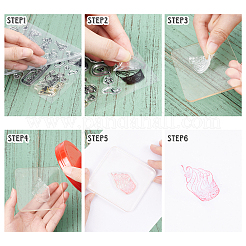 塩ビプラスチックスタンプ  DIYスクラップブッキング用  装飾的なフォトアルバム  カード作り  スタンプシート  アクリルスタンピングブロックツールとシャーシ付き  混合模様  16x11x0.3cm  8スタイル  1枚/スタイル  8シート/セット&nbsp;DIY-GL0001-36B
