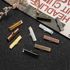 混合鉄リボンカシメエンドパーツ  ミックスカラー  8x25mm  穴：1mm  約230個/200g&nbsp;E182Y-M