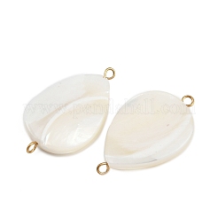 Natural Shell Teardrop Connector Charms&nbsp;X1-STAS-D378-28G
