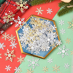 6袋、3スタイル、2色のプラスチック製紙吹雪  スノーフレーク  クリスマスパーティーのお祝いに  ミックスカラー  15~32x0.2mm  1バッグ/スタイル&nbsp;DIY-SC0031-48A