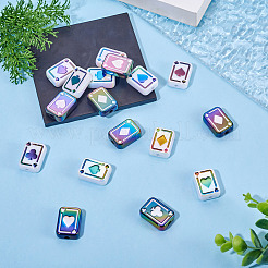 20Pcs 2 Colors UV Plating Rainbow Iridescent Acrylic Enamel Beads&nbsp;SACR-TA0001-70
