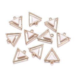 合金エナメルチャーム  逆三角形  ゴールドカラー  ホワイト  18.5x17x2mm  穴：1.5mm  10個/袋&nbsp;ENAM-TAC0002-01A