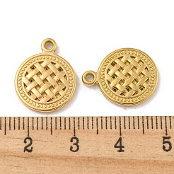 イオンプレーティング（IP）304ステンレスペンダント  フラットラウンドのチャーム  18KGP本金メッキ  17x13.5x2mm  穴：1.6mm&nbsp;STAS-N103-130G