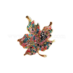 Maple Leaf Alloy Rhinestone Brooches&nbsp;PW-WG48F57-01