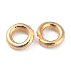 ラックメッキ真鍮オープン丸カン  カドミウムフリー＆鉛フリー  ラウンド  長持ちメッキ  24KGP本金メッキ  4x1mm  18ゲージ  内径：2mm&nbsp;X-KK-O139-18K-G