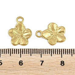 304ステンレススチールチャーム  花のチャーム  イオンプレーティング（ip）  18KGP本金メッキ  15x11.5x1.8mm  穴：1.8mm&nbsp;STAS-L317-02G