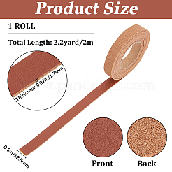 2m PVC模造革リボン  洋服用  バッグ作り  シエナ  12.5mm  約2.19ヤード（2m）/ロール&nbsp;SRIB-WH0011-125A-03