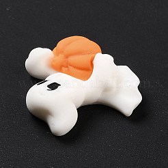 カボチャの不透明な樹脂のカボションと幽霊  ホワイト  20.5x21x6.5mm&nbsp;LS-RESI-F031-09